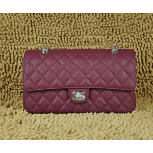 Chanel A01113 Borse Classic Flap Caviar Viola Con Hardware Argen