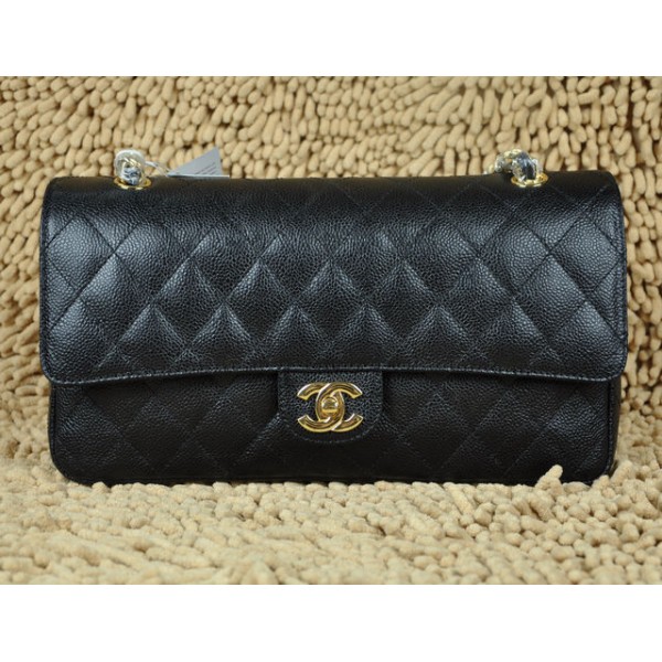 Chanel A01113 Borse Classic Flap In Caviar Black Con Oro Hw