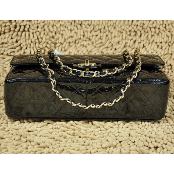 Chanel A01113 Borse Classic Flap In Vernice Nera Con Ghw