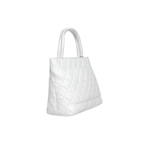 Chanel Classic White Lamb Tote Borse & A01804