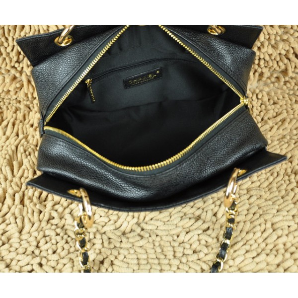 Chanel Borse A58004 In Pelle Fiore Di Colore Nero Con Oro Hw