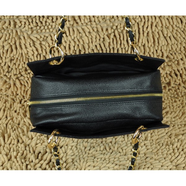 Chanel Borse A58004 In Pelle Fiore Di Colore Nero Con Oro Hw