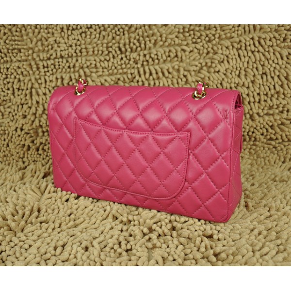 Rose Red Chanel A01113 Flap Borse Agnello Con Hardware Oro