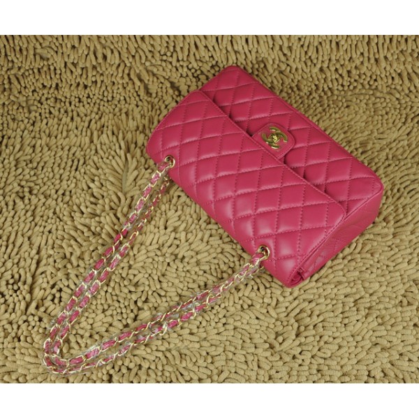 Rose Red Chanel A01113 Flap Borse Agnello Con Hardware Oro