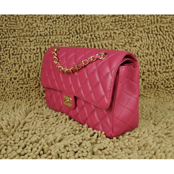 Rose Red Chanel A01113 Flap Borse Agnello Con Hardware Oro