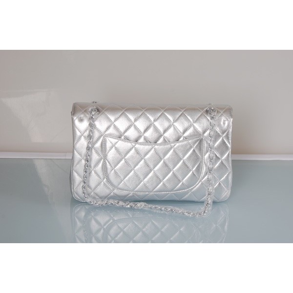 A01113 Chanel Quilted Flap Borse Pelle Di Agnello Con Shw Argent