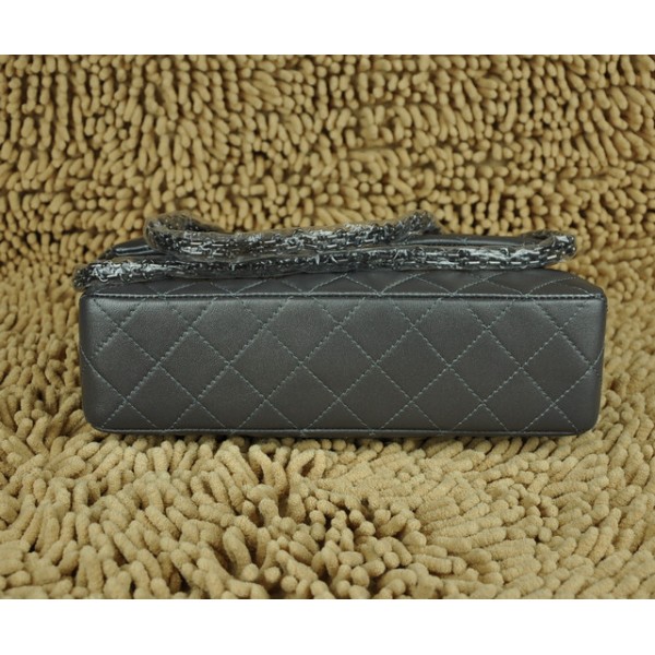 A30226 Chanel Classic Flap Borse Agnello Grigio Matellica