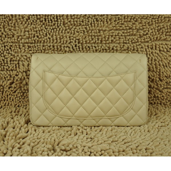 Agnello Chanel Jumbo Flap Bag A28600 Albicocca Con Oro Hw