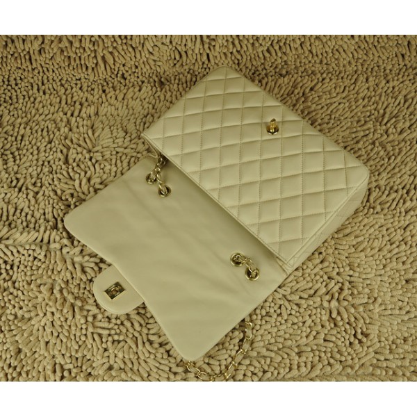 Agnello Chanel Jumbo Flap Bag A28600 Albicocca Con Oro Hw