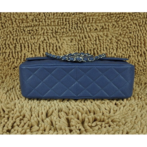 Blu Borse Chanel A28600 Jumbo Flap Con Grani Dargento Hw