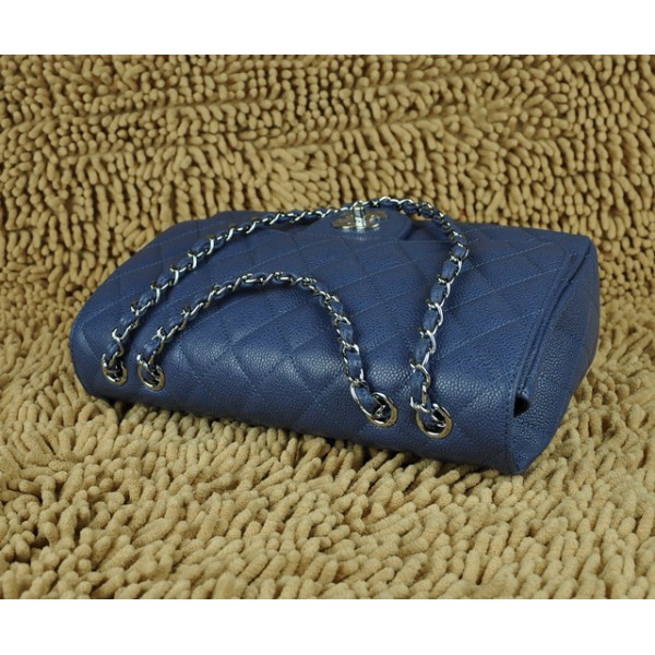 Blu Borse Chanel A28600 Jumbo Flap Con Grani Dargento Hw