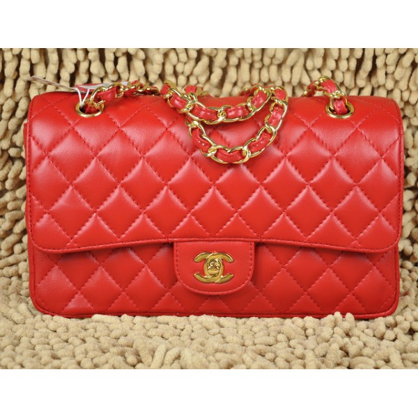 Borse Chanel 1112 Flap Agnello Red Classic Con Oro Hw