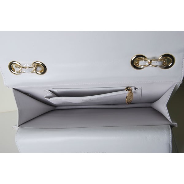 Borse Chanel 48022 Flap Agnello Bianco Con Logo Cc Gran