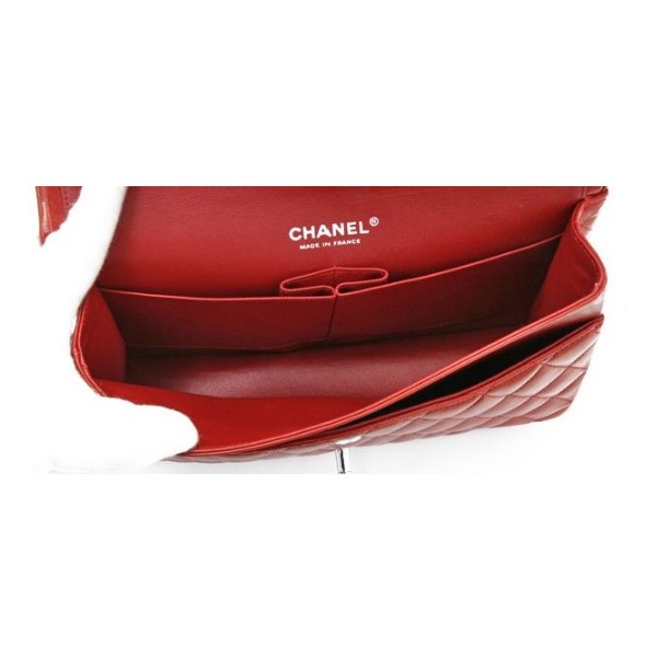 Borse Chanel Classic Flap Red Orange Di Agnello Con Hardware In