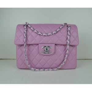 Borse Chanel Flap A46558 In Pelle Di Agnello Rosa Con Hardware A