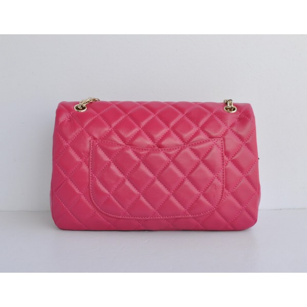 Chanel 2011 Rose Red Borse Flap Pelle Di Agnello Con Hardware Or