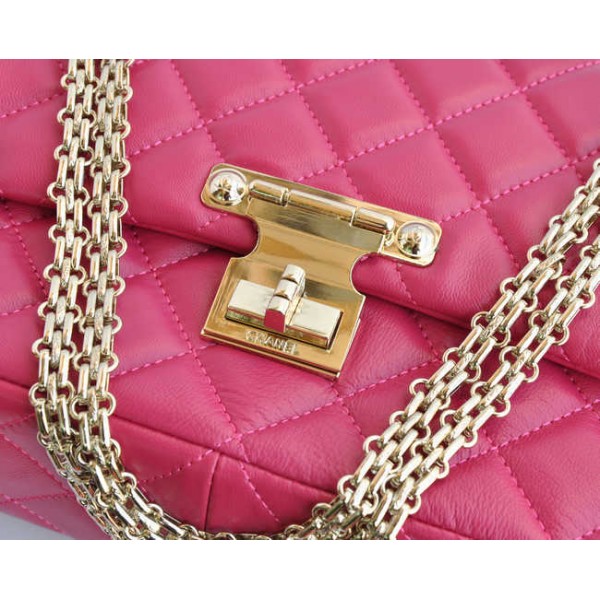 Chanel 2011 Rose Red Borse Flap Pelle Di Agnello Con Hardware Or