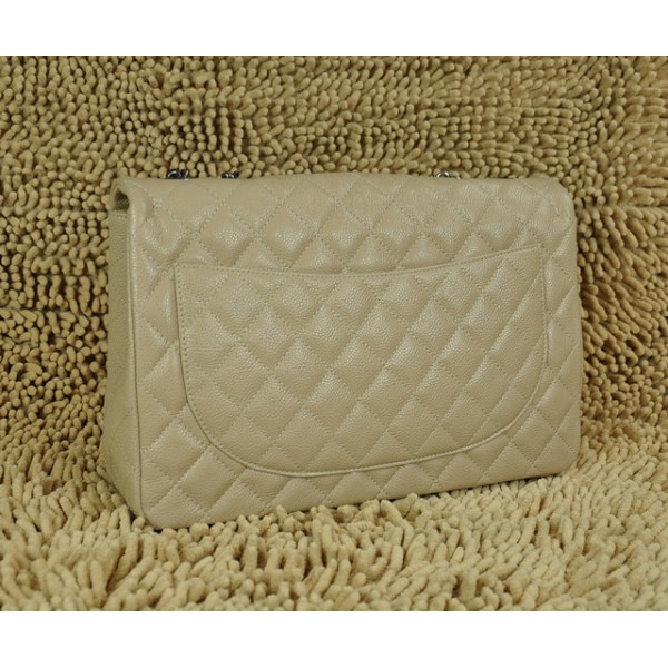 Chanel 28988 Classic Caviar Leather Flap Borse Albicocca Con Ecs