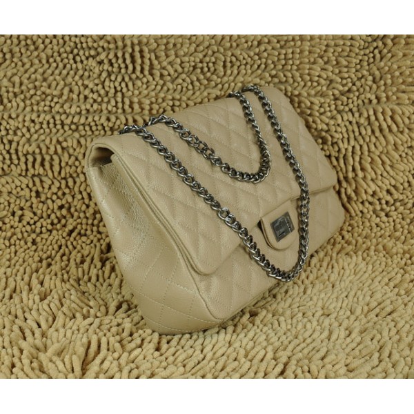 Chanel 28988 Classic Caviar Leather Flap Borse Albicocca Con Ecs
