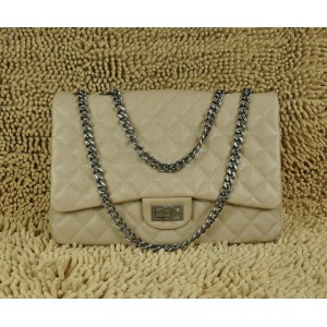 Chanel 28988 Classic Caviar Leather Flap Borse Albicocca Con Ecs