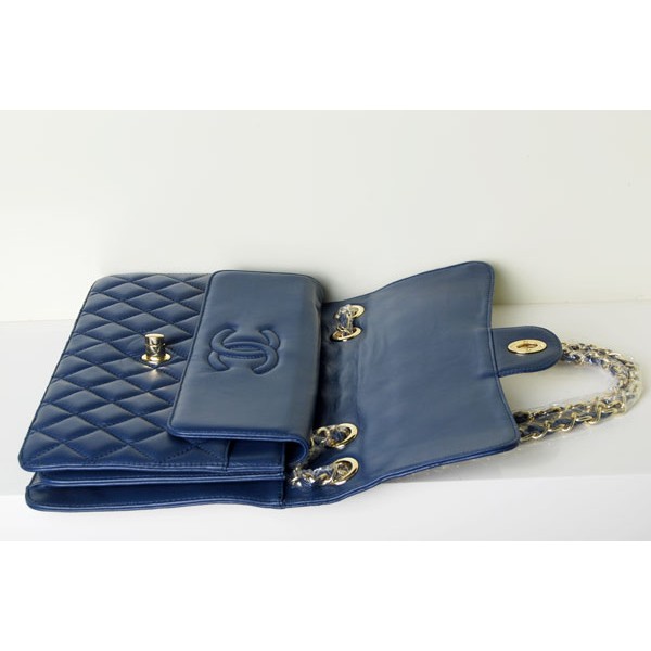 Chanel 48022 Classic Blue Flap Borse Pelle Di Agnello Con Grande