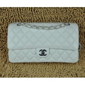 Chanel A01113 Flap Borse In Pelle Di Agnello Nero Con Argento Hw