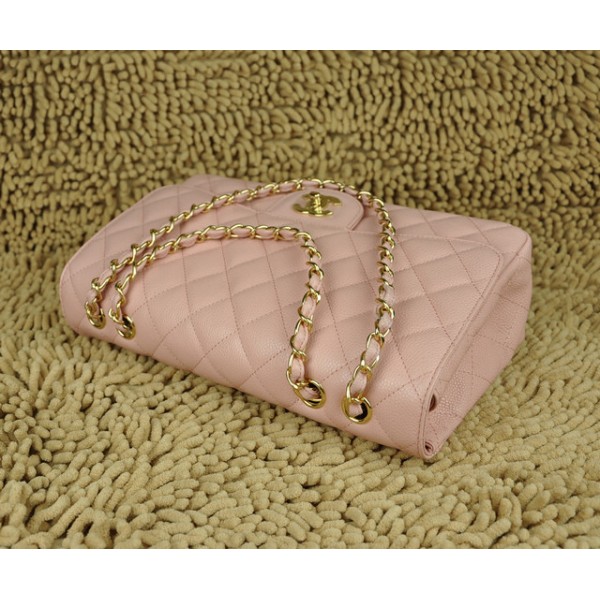 Chanel A28600 Borse Jumbo Flap In Pelle Rosa Con Oro Hw