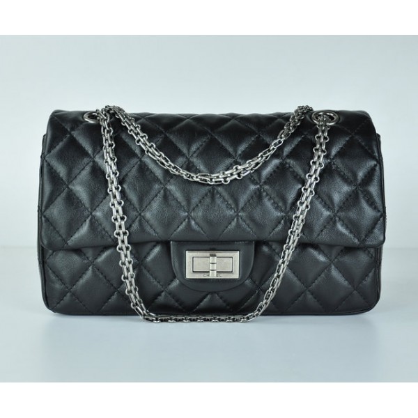 Chanel A28668 Classica Borsa In Pelle Di Agnello Lembo Nero E Ar