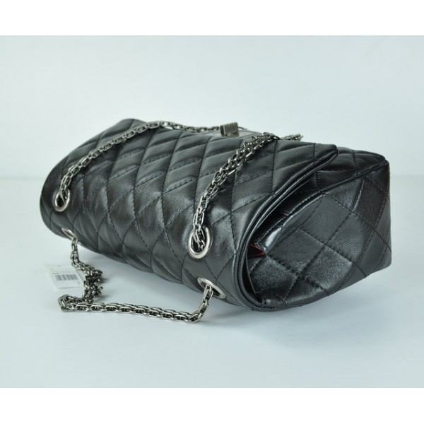 Chanel A28668 Classica Borsa In Pelle Di Agnello Lembo Nero E Ar