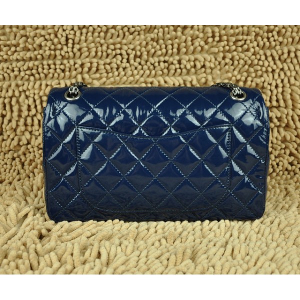 Chanel A30226 Blu Patent Flap Borse Agnello Con Catena Depoca