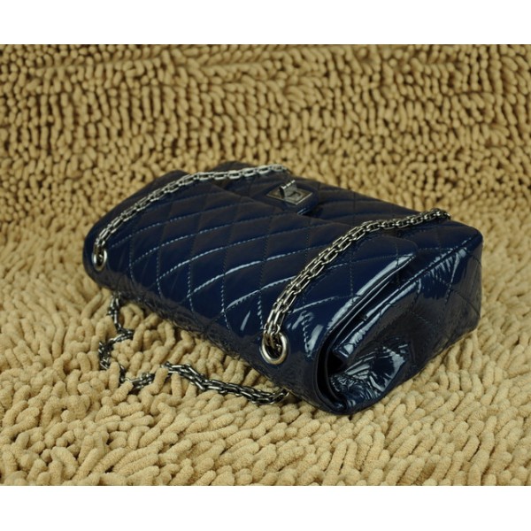 Chanel A30226 Blu Patent Flap Borse Agnello Con Catena Depoca