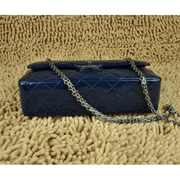 Chanel A30226 Blu Patent Flap Borse Agnello Con Catena Depoca