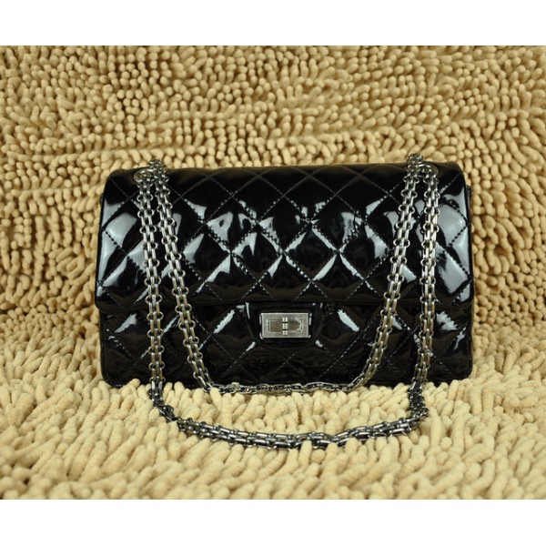 Chanel A30226 Nero Vernice Flap Borse Agnello Con Catena Depoca