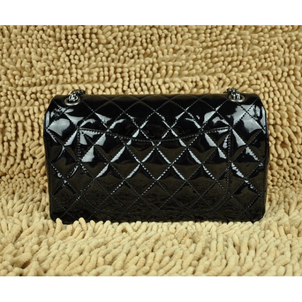 Chanel A30226 Nero Vernice Flap Borse Agnello Con Catena Depoca