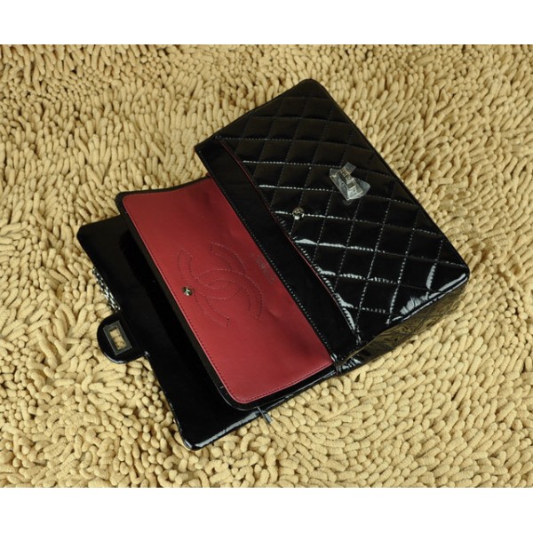 Chanel A30226 Nero Vernice Flap Borse Agnello Con Catena Depoca