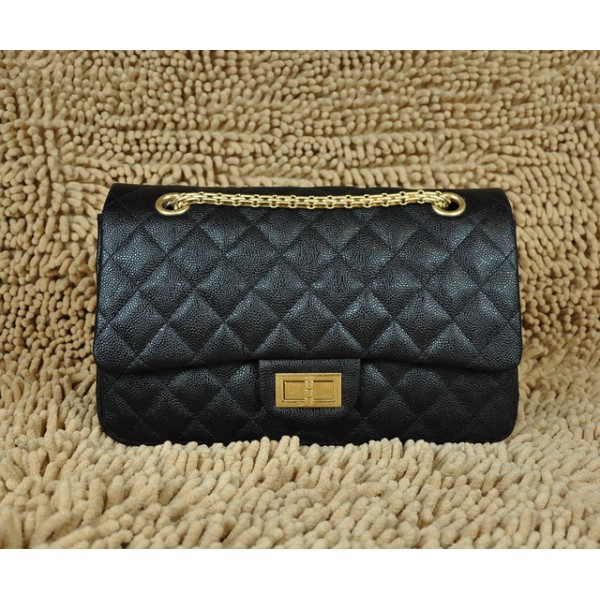 Chanel A30227 Borse Classic Flap In Caviar Black Con Oro