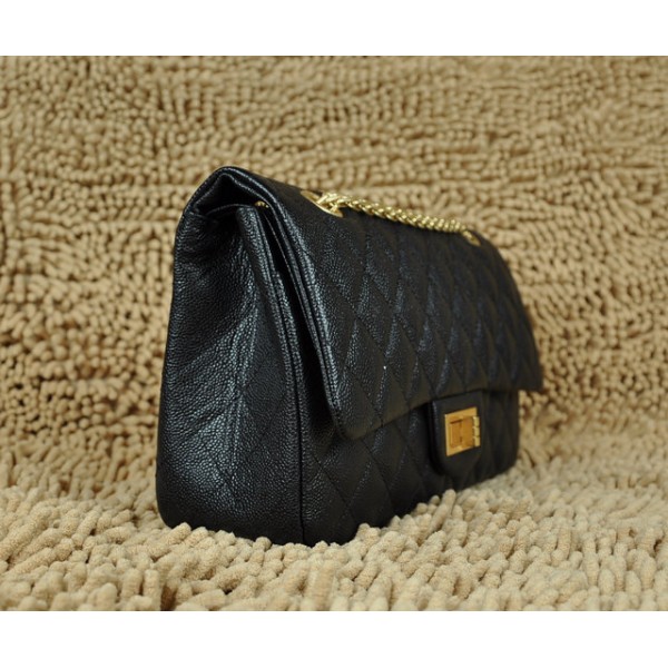 Chanel A30227 Borse Classic Flap In Caviar Black Con Oro