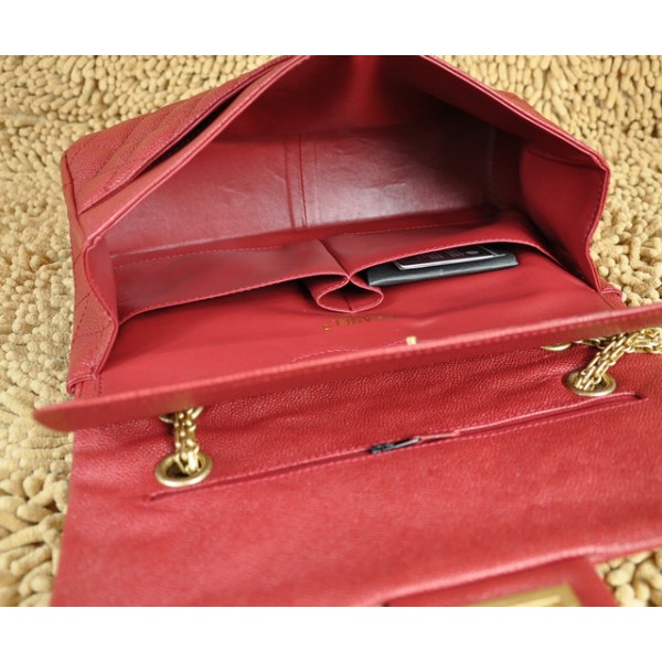 Chanel A30227 Borse Classic Flap In Caviar Red Con Hardware Oro