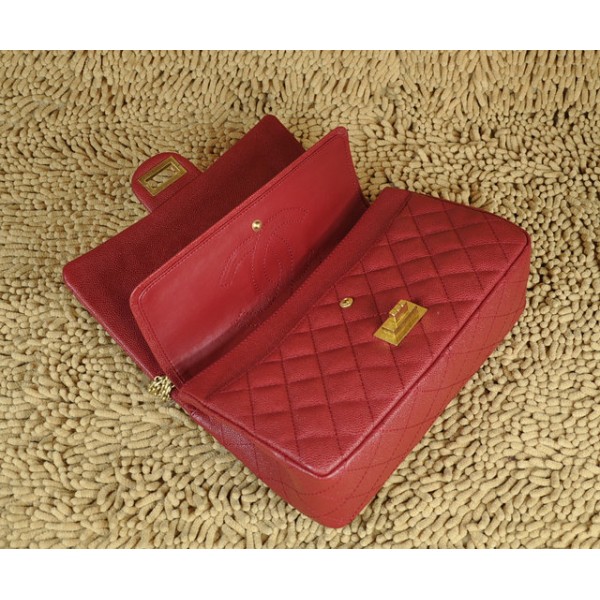 Chanel A30227 Borse Classic Flap In Caviar Red Con Hardware Oro