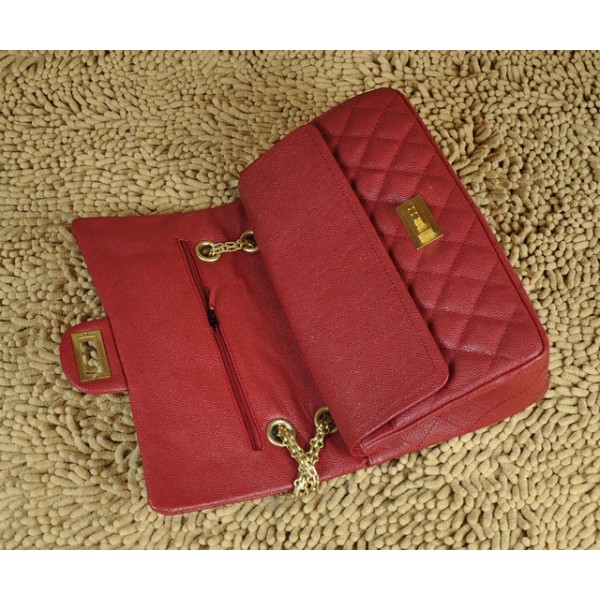 Chanel A30227 Borse Classic Flap In Caviar Red Con Hardware Oro