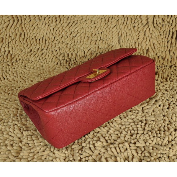 Chanel A30227 Borse Classic Flap In Caviar Red Con Hardware Oro