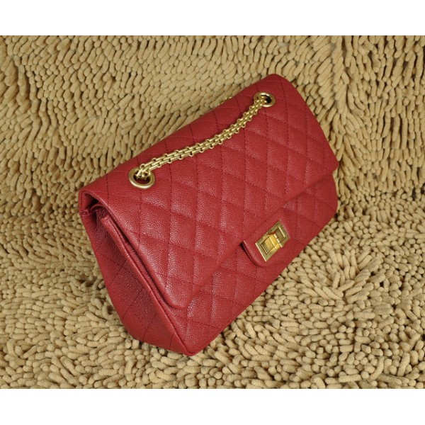 Chanel A30227 Borse Classic Flap In Caviar Red Con Hardware Oro