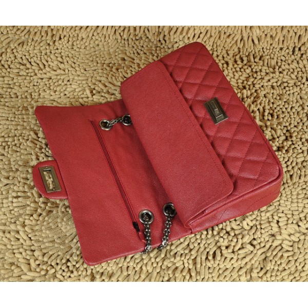 Chanel A30227 Classic Rosso Flap Borse Caviar Con Hardware Argen