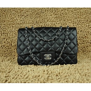 Chanel Bag In Pelle Di Agnello Nero A28600 Flap Jumbo Con Hardwa