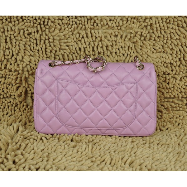 A01112 Chanel Quilted Agnello Flap Bag Rosa Con Portachiavi