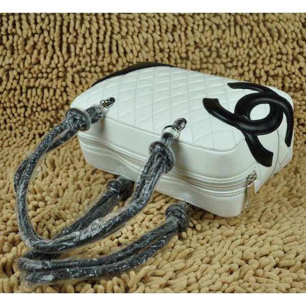 Borse Chanel A25174 Agnello Bianco Con Logo Cc Nero