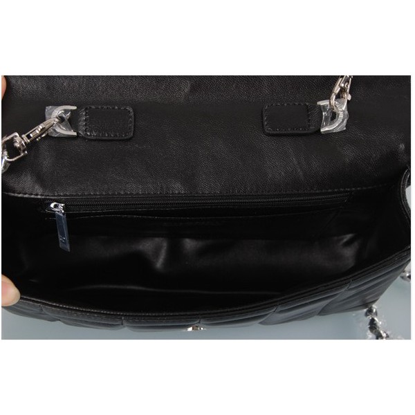 Borse Chanel Classic Flap Camellia In Pelle Di Agnello Nero E De