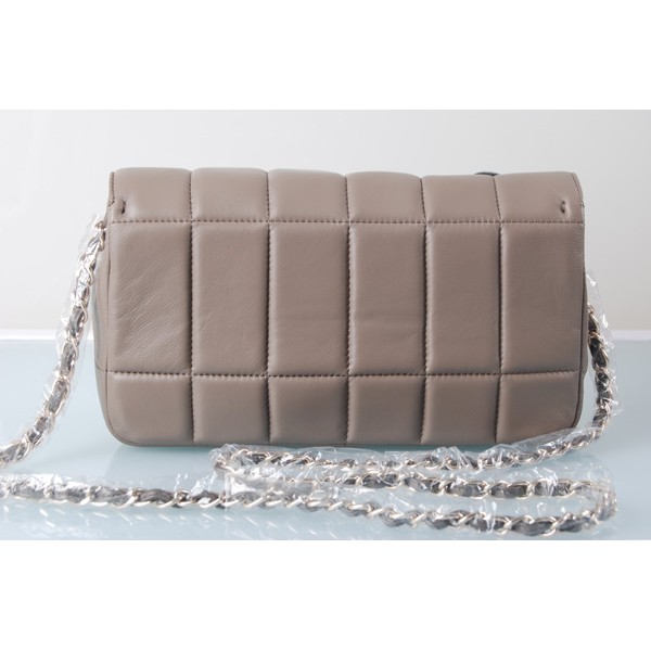 Borse Chanel Flap Camellia Agnello Grigio Con Hardware Oro