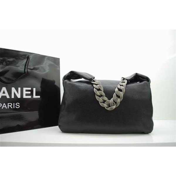 Chanel 36035 Black Veins Borse In Pelle Fiore