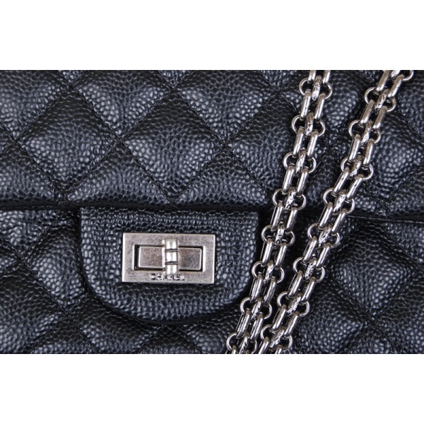 Chanel A37587 Caviar Black Leather Borse Flap Classic